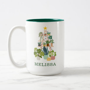 Caneca De Café Em Dois Tons Planta de NatalMug de Café de Dois Tom