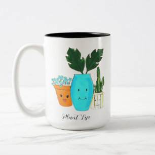 Caneca De Café Em Dois Tons Planta Life