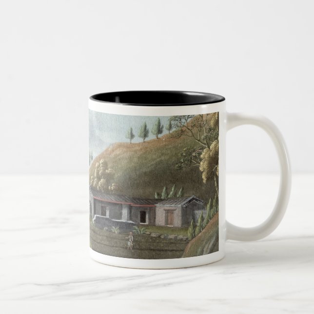 Caneca De Café Em Dois Tons Plantação do chá (w/c no papel) (Direita)