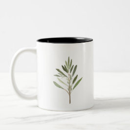 Caneca De Café Em Dois Tons Plantas de ervas forrageiras de cozinha hortas nat