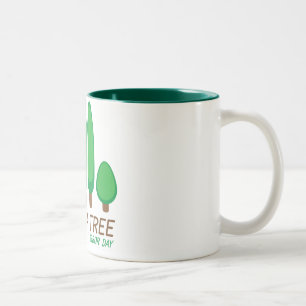 Caneca De Café Em Dois Tons Plante uma árvore - dia de mandril