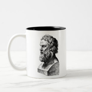 Caneca De Café Em Dois Tons Platão Bust plato, ilustração filosófica