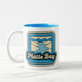 Caneca De Café Em Dois Tons Platte Bay 70s Retro Michigan Vintage