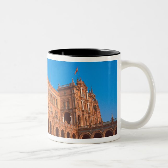 Caneca De Café Em Dois Tons Plaza de Espana em Sevilha, Espanha. (Direita)