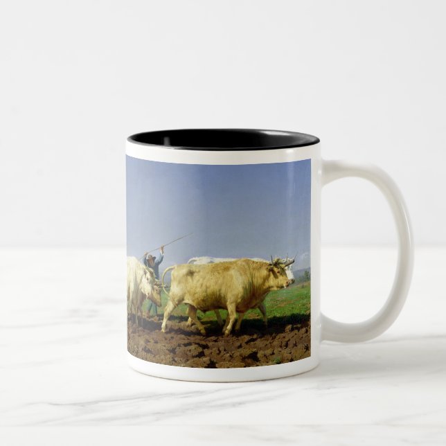 Caneca De Café Em Dois Tons Ploughing em Nivernais, 1849 (Direita)