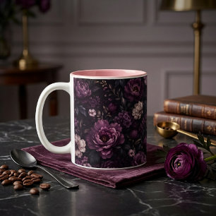 Caneca De Café Em Dois Tons Plum Noir Floral