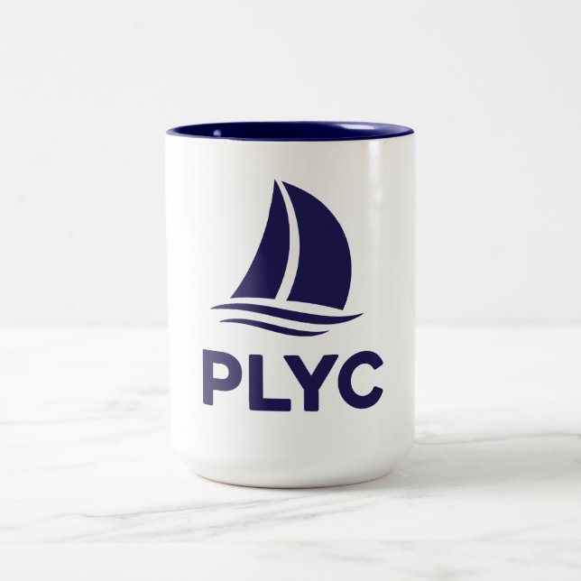 Caneca De Café Em Dois Tons PLYC White Mug with Navy Interior  (Centro)