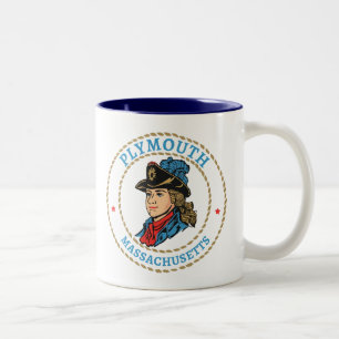 Caneca De Café Em Dois Tons Plymouth Massachusetts Colonial