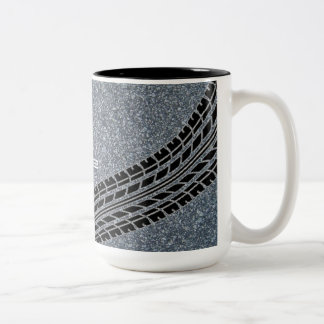 Caneca De Café Em Dois Tons Pneus personalizados Treads Textura de Gravura