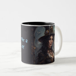 Caneca De Café Em Dois Tons Poção de Bruxa Steampunk para um dia Mágico