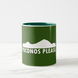 Caneca De Café Em Dois Tons Poconos, por favor