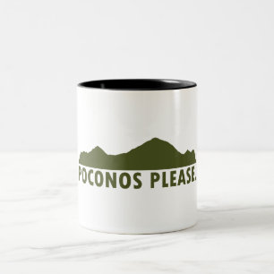Caneca De Café Em Dois Tons Poconos, por favor