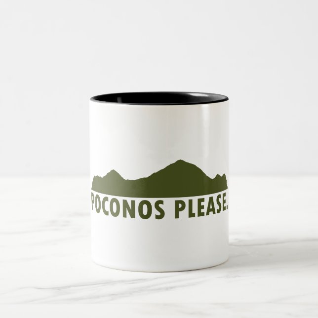Caneca De Café Em Dois Tons Poconos, por favor (Centro)