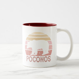 Caneca De Café Em Dois Tons Poconos - Urso Retroativo