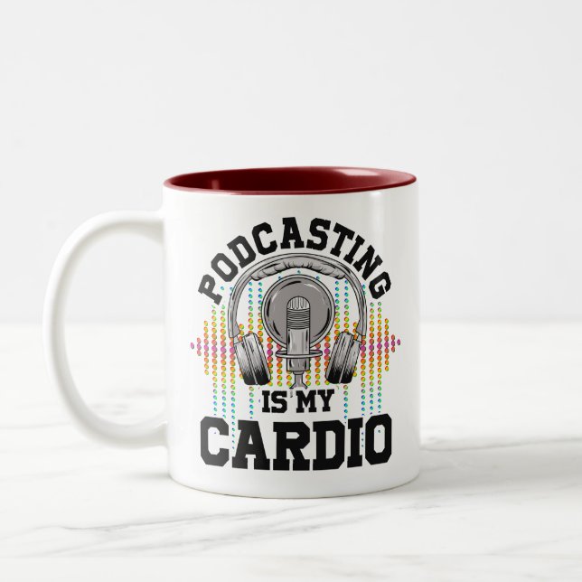 Caneca De Café Em Dois Tons Podcast Content Creators Radio Show Podcasting (Esquerda)
