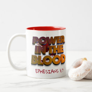 Caneca De Café Em Dois Tons Poder cristão na mensagem de salvação de sangue