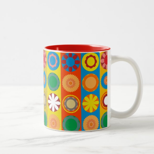 Caneca De Café Em Dois Tons Poder das Flores em Fileiras (Direita)