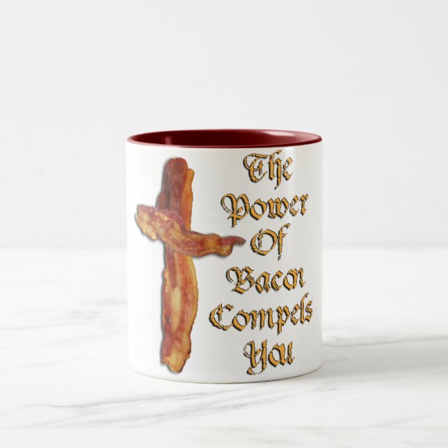 Caneca De Café Em Dois Tons Poder do bacon (Centro)