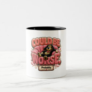 Caneca De Café Em Dois Tons Poderia Ser Pior Provavelmente Engraçado Sarcástic