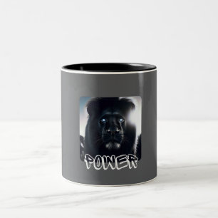 Caneca De Café Em Dois Tons Poderoso como um motor de leão