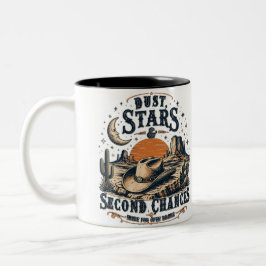 Caneca De Café Em Dois Tons Poeira Estrelas Segundas Chances Design Western
