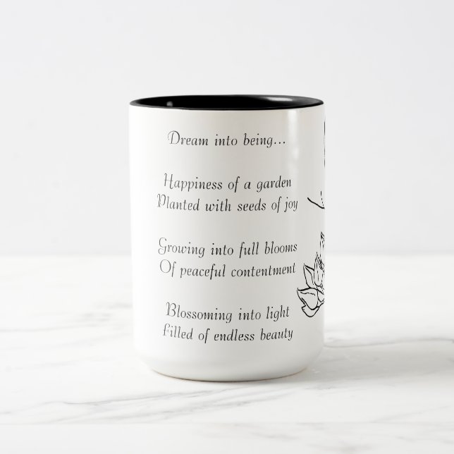 Caneca De Café Em Dois Tons Poema Sonho (Centro)