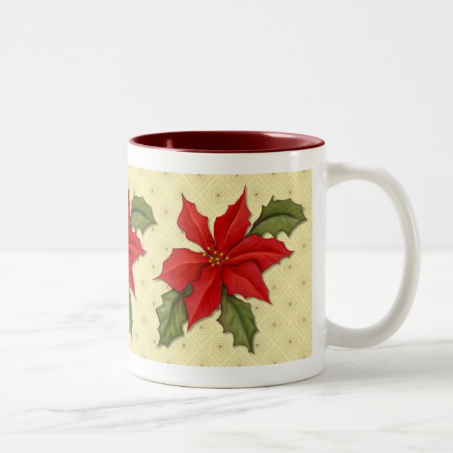 Caneca De Café Em Dois Tons Poinsettia Christmas (Direita)