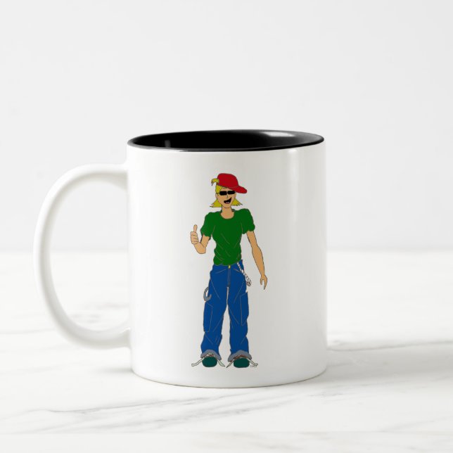 Caneca De Café Em Dois Tons polegares para cima (Esquerda)