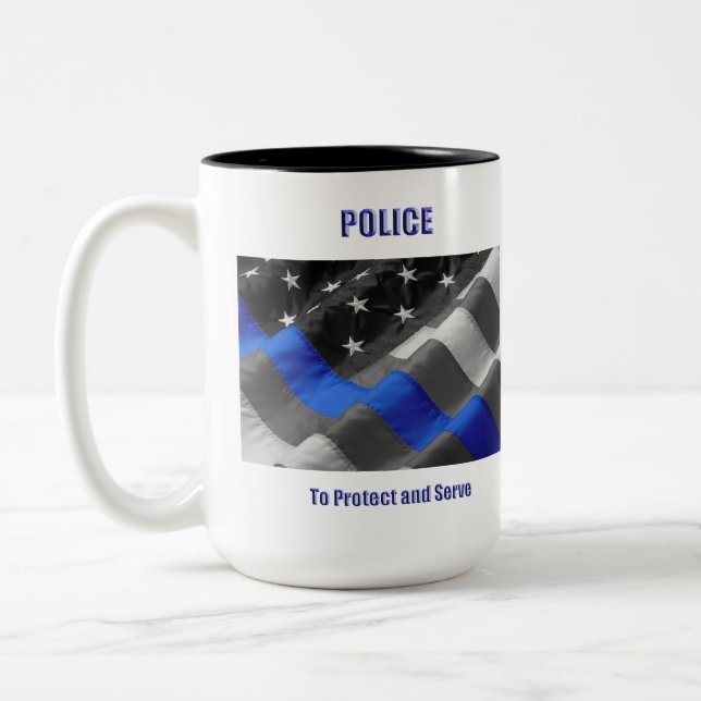 Caneca De Café Em Dois Tons Polícia (Esquerda)