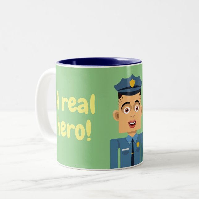 Caneca De Café Em Dois Tons Policia (Frente Esquerda)