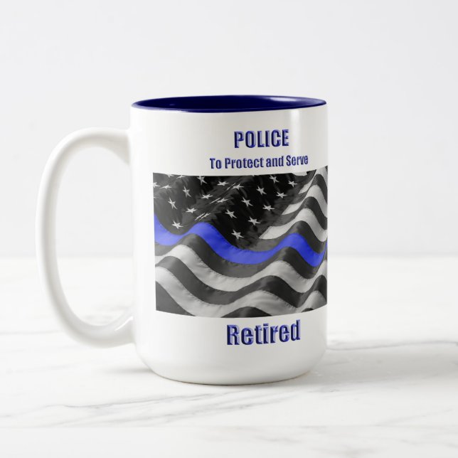 Caneca De Café Em Dois Tons Polícia aposentada (Esquerda)