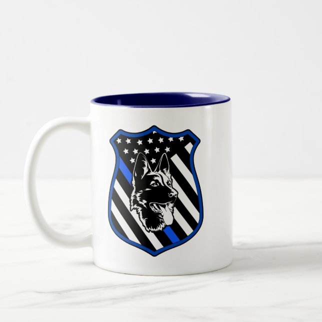 Caneca De Café Em Dois Tons Polícia - Crachá de Cachorro - Canhão (Esquerda)
