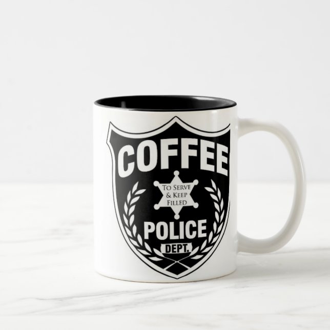 Caneca De Café Em Dois Tons Polícia do café (Direita)
