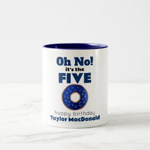 Caneca De Café Em Dois Tons Polícia Engraçada Donut 50º Aniversário