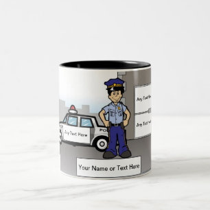 Caneca De Café Em Dois Tons Policial Personalizado - Cartoon Masculino