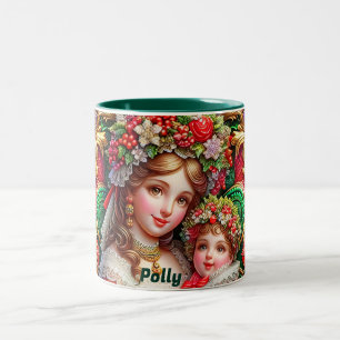 CANECA DE CAFÉ EM DOIS TONS POLLY ~ MÃE E FILHO NO NATAL ~ 