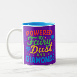 Caneca De Café Em Dois Tons Polvilhado por poeira de fada e diamantes