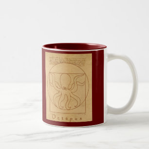 Caneca De Café Em Dois Tons Polvo Engraçado