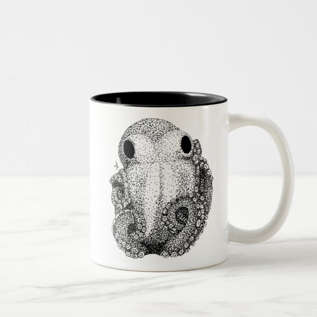 Caneca De Café Em Dois Tons Polvo Pequeno (Direita)