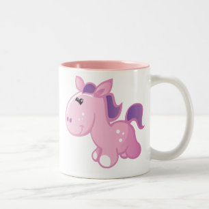 Caneca De Café Em Dois Tons Pônei bonito
