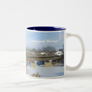 Caneca De Café Em Dois Tons Ponte coberta de Frankenmuth Michigan