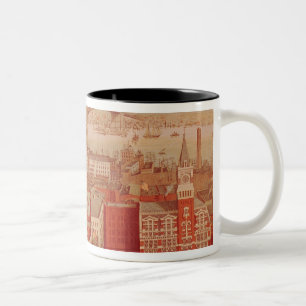 Caneca De Café Em Dois Tons Ponte de Brooklyn, c.1883