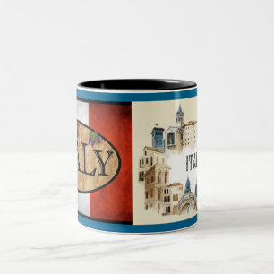 Caneca De Café Em Dois Tons Ponte de Orelha da Arquitetura de Veneza