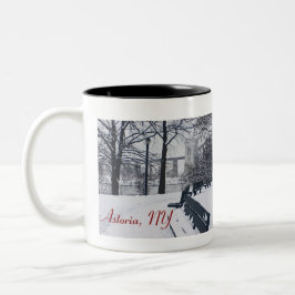Caneca De Café Em Dois Tons Ponte Hellgate, Astoria, NY Coffee Mug