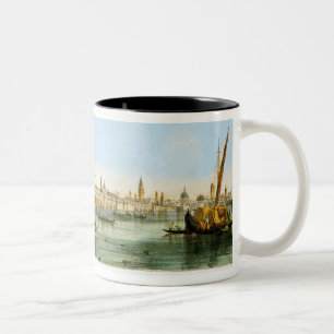 Caneca De Café Em Dois Tons Ponte sobre a lagoa, 'das ideias de m principal