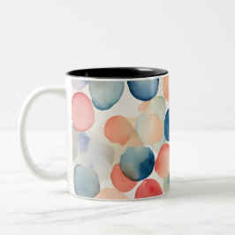 Caneca De Café Em Dois Tons Pontos de Aquarela Serene