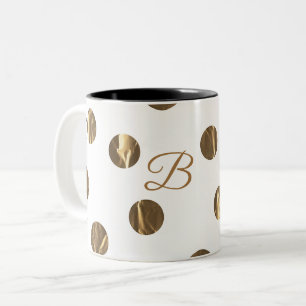 Caneca De Café Em Dois Tons Pontos de Bolha com Brilho de Bronze Moderno Chiqu