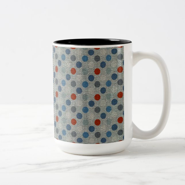 Caneca De Café Em Dois Tons Pontos de linha náutica (Direita)