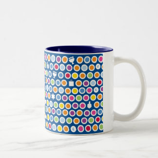 Caneca De Café Em Dois Tons pontos do chanukah