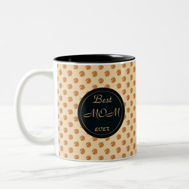 Caneca De Café Em Dois Tons Pontos do ouro da polca. texto (Esquerda)